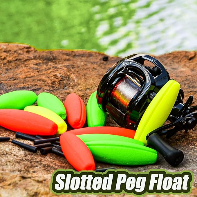 YOTO Peg Floats Slotted丨Fishing Floats for Catfish丨Fishing Cigar Foam Bobber for Santee Rig丨1.5in，2in，2.5in，3in