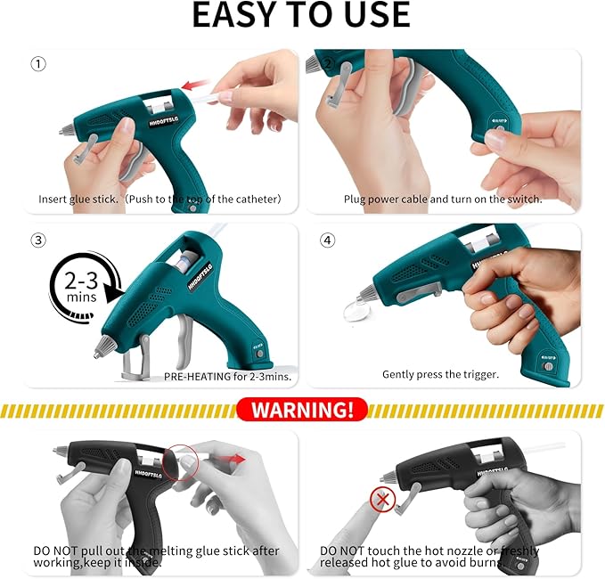Cordless Hot Glue Gun with 30 Premium Glue Sticks, 20W Cordless Glue Gun, 90s Fast Preheating, 2600mAh Type-C Rechargeable for School Craft Arts, DIY, Home Repairs & Gift Making
