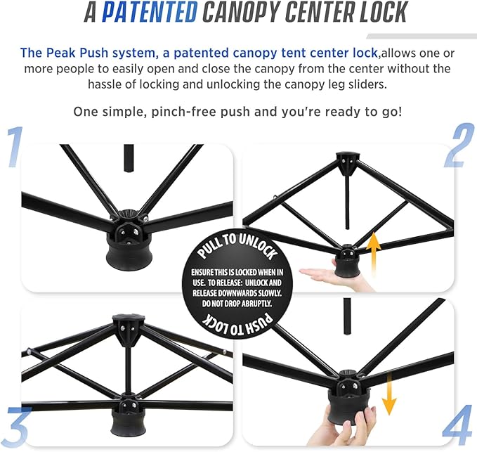 EAGLE PEAK 8x8 Pop Up Canopy Tent with Sidewall, Compact, Portable Slant Leg Instant Sun Shelter for Beach, Sports, & Camping, 8x8 Base 6x6 Top, Swirl