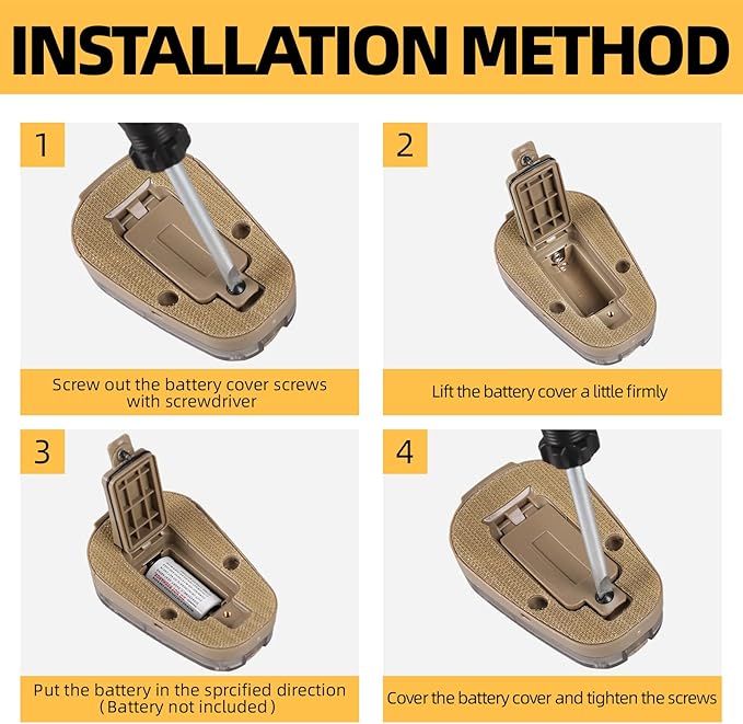 Tactical Helmet Light,4 Modes Visible LED IR Constant-on/Strobe,Waterproof Ladybird Lamp Survival Signal Light for Outdoor Sports Survival Signal Light,1*CR123A Battery Included.