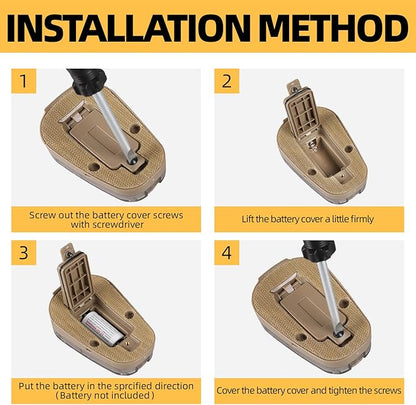Tactical Helmet Light,4 Modes Visible LED IR Constant-on/Strobe,Waterproof Ladybird Lamp Survival Signal Light for Outdoor Sports Survival Signal Light,1*CR123A Battery Included.
