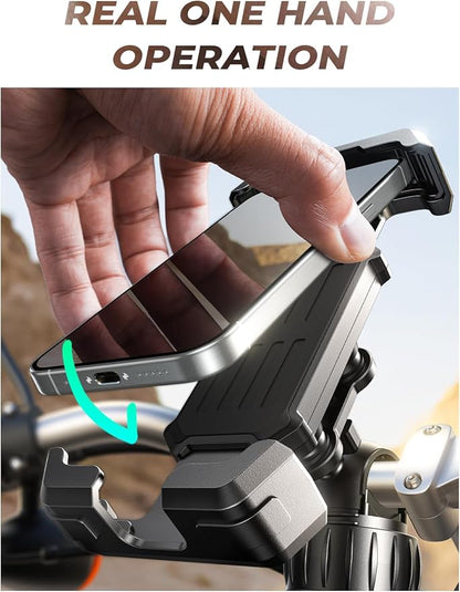 LISEN Bike Phone Holder with Vibration Dampener, [2025 Upgrade] Motorcycle Phone Mount, Bicycle Phone Holder, Handlebar Phone Mount, Dirt Bike Accessories, for iPhone Samsung Google Pixel, Red