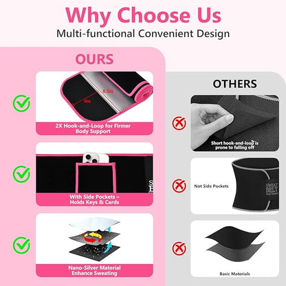 MORECOO Waist Trainer for Women/Men, Waist Sweat Band, Stomach Wrap, Belly Band Sweat Belt, Body Shaper Belt