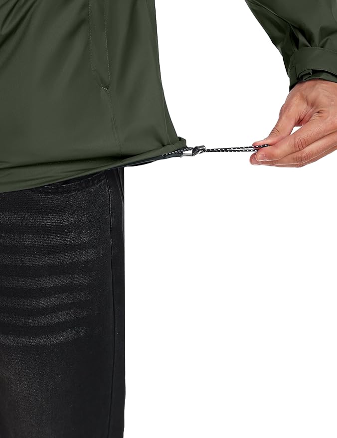 Little Donkey Andy Men's Waterproof Rain Jacket Outdoor Lightweight Rain Shell Coat for Hiking,Golf,Travel