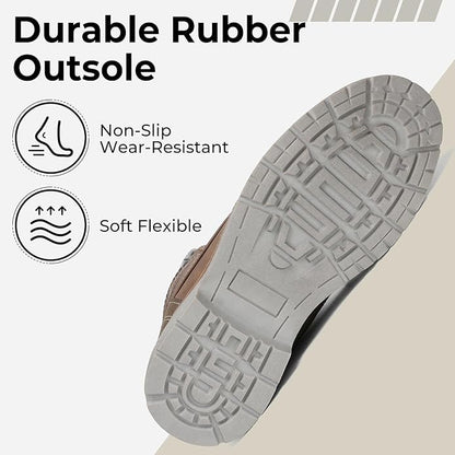 Mishansha Men's Waterproof Snow Boots, Insulated Warm Lined Winter Boot for Cold Weather, Non-Slip Outdoor Trekking Hiking Shoes Size 4-13.5