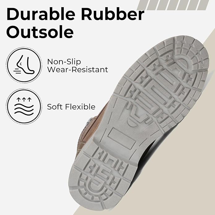 Mishansha Men's Waterproof Snow Boots, Insulated Warm Lined Winter Boot for Cold Weather, Non-Slip Outdoor Trekking Hiking Shoes Size 4-13.5