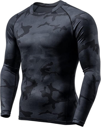 TSLA Men's Thermal Long Sleeve Compression Shirts, Athletic Base Layer Top, Winter Gear Running T-Shirt