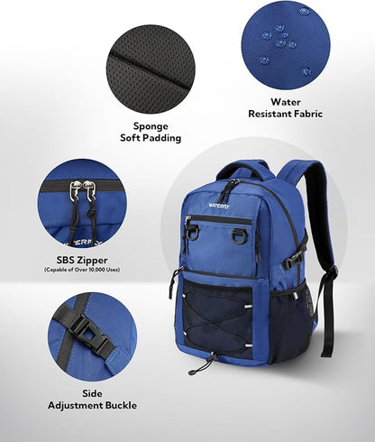 WATERFLY Travel Hiking Casual Backpack: 22L Lightweight Everyday Outdoor City Daypack College Bookbag for Women Men