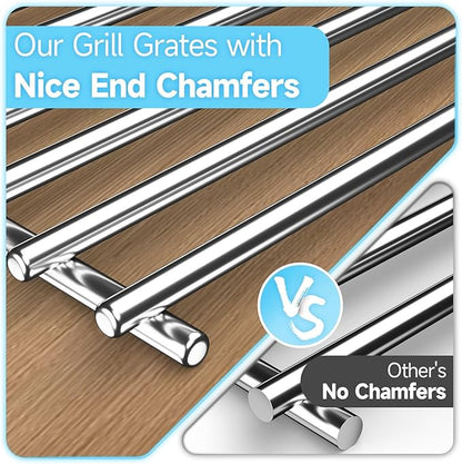 4Pack 7.5" x 19.25" Stainless Steel BBQ Grill Grates Replacement Parts for 16517 Bull BBQ Angus, Brahma, Lonstar Select, Outlaw Steer Premium, Lonestar Select 7 Burner