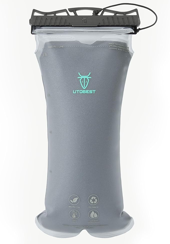 Insulated Water Bladder with Bite Valve Cover Keeps Water Cool or Warm for Hours, Leakproof TPU Hydration for Hiking Camping and Backpacking