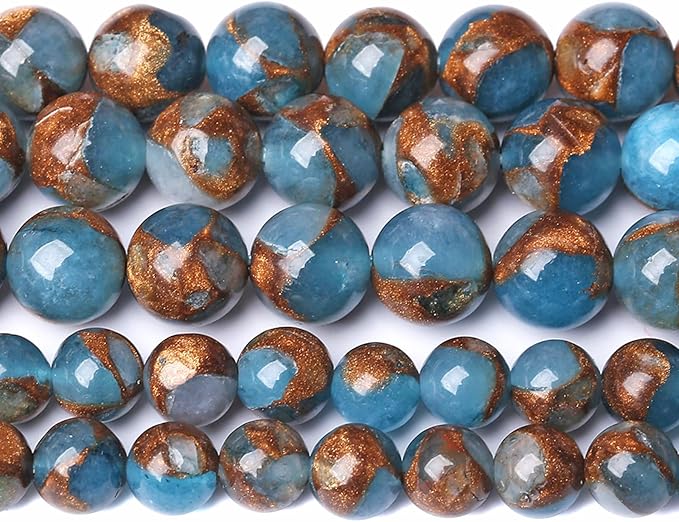 120PCS 6MM Lake Blue Cloisonne Craft Spacer Loose Beads for Jewelry Making DIY Bracelet
