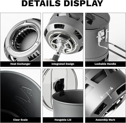 Fire-Maple Petrel Quickboil Pro Ultralight Cooking System – Compact & Fast-Boiling Backpacking Stove Pot Set, Ideal for Hiking, Solo Camping, Travelling, Hunting Trips, etc