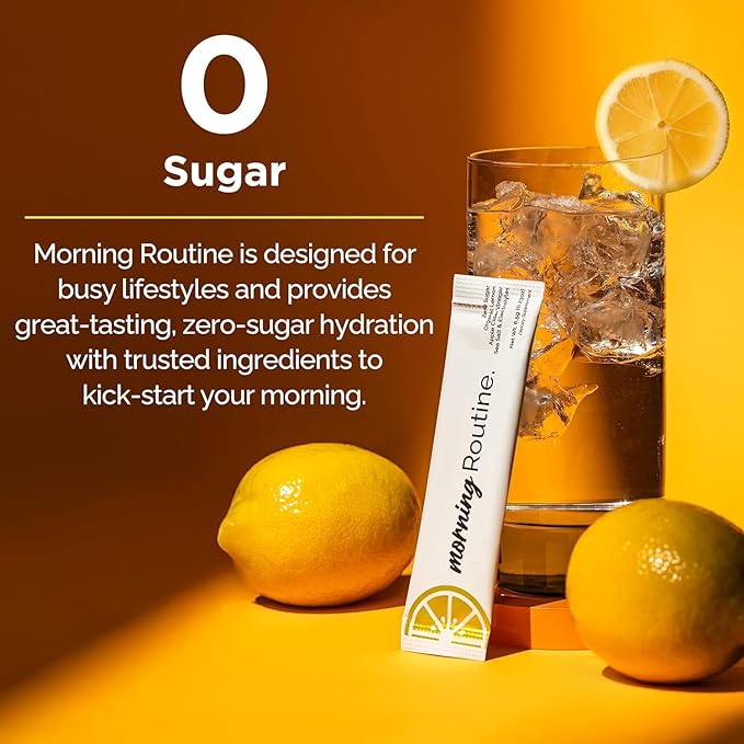 ROUTINE Morning Daily Hydration | Electrolyte Powder Packets with Apple Cider Vinegar, Lemon, and Sea Salt | Keto & Paleo-Friendly Electrolyte Drink Mix (90 Pack)