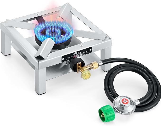 Propane Burner Angle Iron Camp Stove with CSA Listed Regulator and 4ft Hose (SS1200)