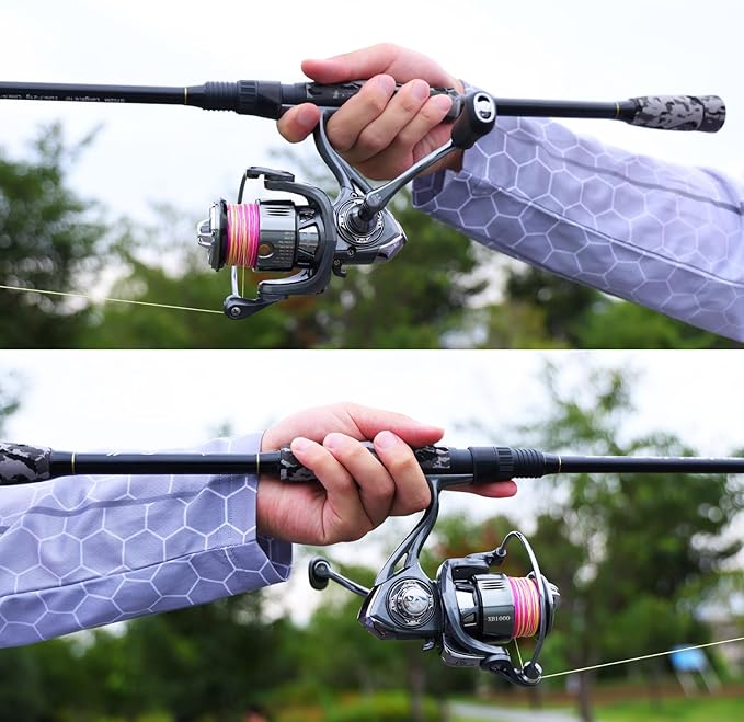 Sougayilang Fishing Rod and Reel Combo, Stainless Steel Guides Fishing Pole with Spinning Reel Combo for Bass Fishing