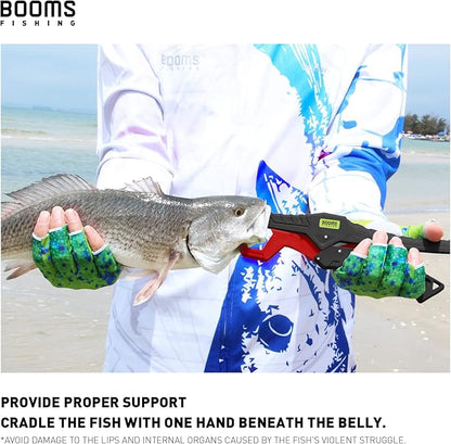 Booms Fishing G05 Lip Gripper Saltwater, 9.4" Plastic Catfish Grippers Pliers, Grabber Tool With Lanyard, Grips for Kayak Fishing Accessories, Great Holder for Caught Fish