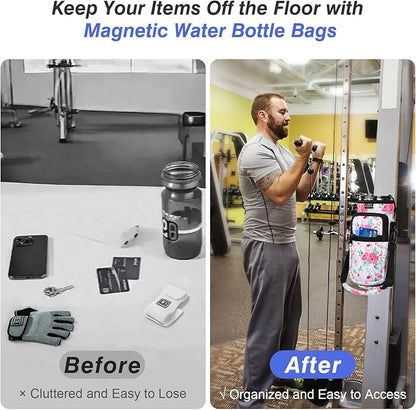 Nuovoware Water Bottle Carrier Bag,25oz/40oz/64oz Bottle Pouch Holder,Adjustable Shoulder Hand Strap 2 Pocket Sling Neoprene Sleeve Sports Accessories for Hiking Travelling Camping