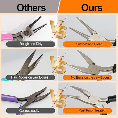 Jewelry Pliers Set, 10 PCS Professional Pliers for Jewelry Making, Repair and Wire Wrapping