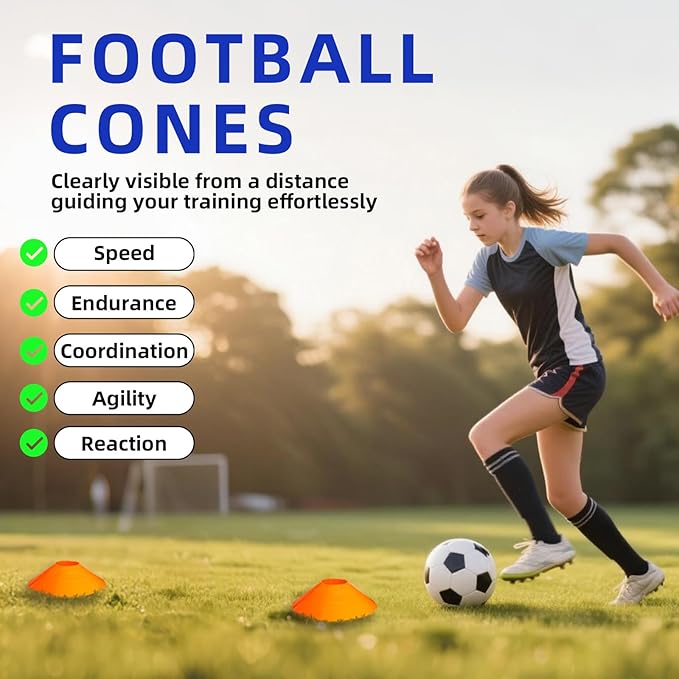 Agility Ladder Speed Training Equipment Set with 20ft Agility Ladder,4 Hurdles,12 Cones,Jump Rope,Running Parachute-Ideal Training Equipment for Kids Youth Adults in Soccer Football Basketball