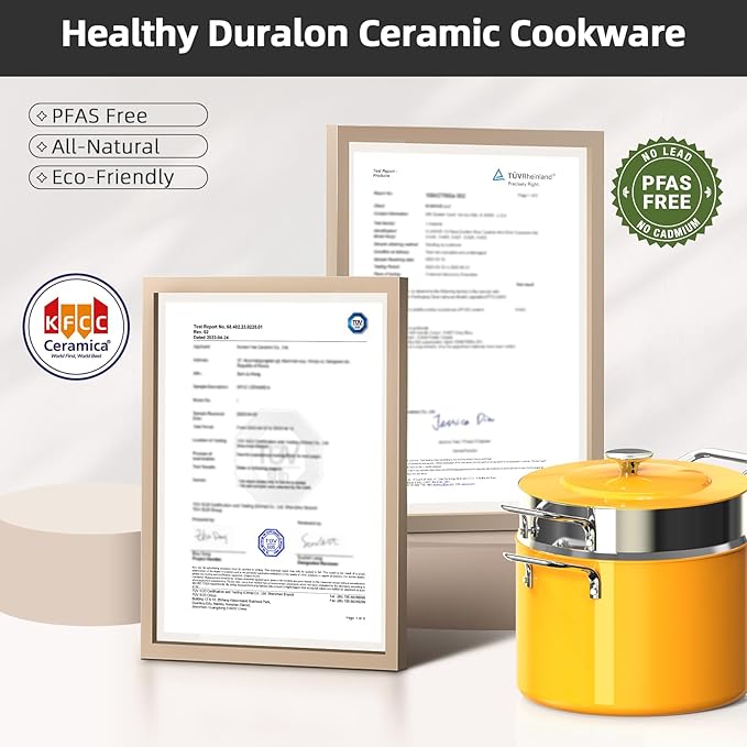 Nuwave Lux 13pc Forged Lightweight Cookware Set PFAS Free, Healthy G10 Duralon Ceramic Coating, Ultra Non-Stick, Stay-Cool Handles, Works on All Cooktops & Induction Ready