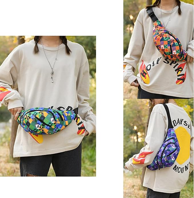 DAITET Crossbody Fanny Pack for Men&Women,Large Waist Bag & Hip Bum Bag with Adjustable Strap for Outdoors Workout Traveling Casual Running Hiking Cycling