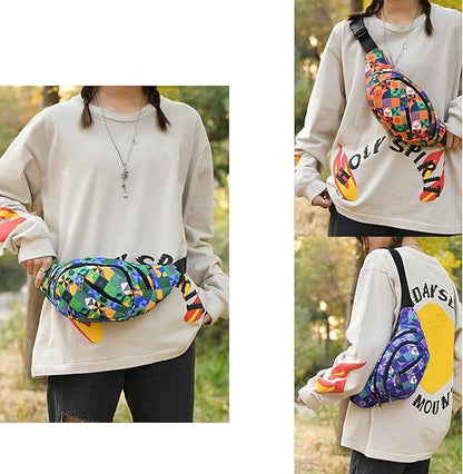 DAITET Crossbody Fanny Pack for Men&Women,Large Waist Bag & Hip Bum Bag with Adjustable Strap for Outdoors Workout Traveling Casual Running Hiking Cycling