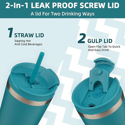 BJPKPK 30oz Tumbler With lid And Straw Stainless Steel Travel Coffee Mug Insulated Tumblers Cups,Laguna