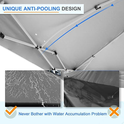 EAGLE PEAK Pop Up Canopy Tent with Wheeled Carry Bag, 8 Stakes, 4 Ropes, 4 Weight Bags, Easy Set Up Tent Canopy, 12x12 ft, 144sqft of Shade, Black