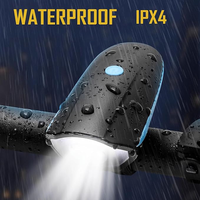 Bike Light, High Lumens Super Bright Bicycle Light, 5+3 Modes USB Rechargeable Bike Headlight & Tail Light Set, Waterproof Safety Bike Front & Rear Light for Road, Mountain, Night Riding