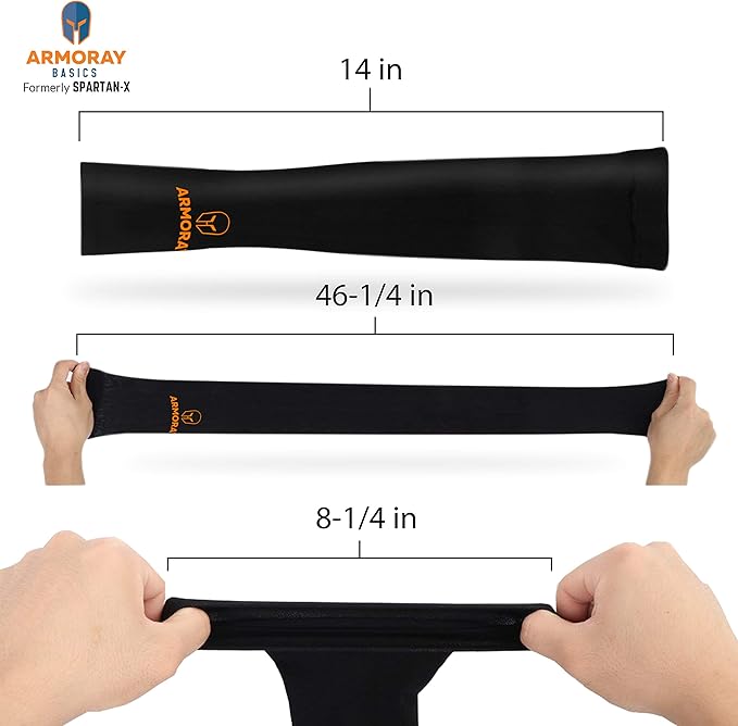 ARMORAY Arm Sleeves for Men or Women - Tattoo Cover Up - Cooling Sports Sleeve for Basketball Golf Football