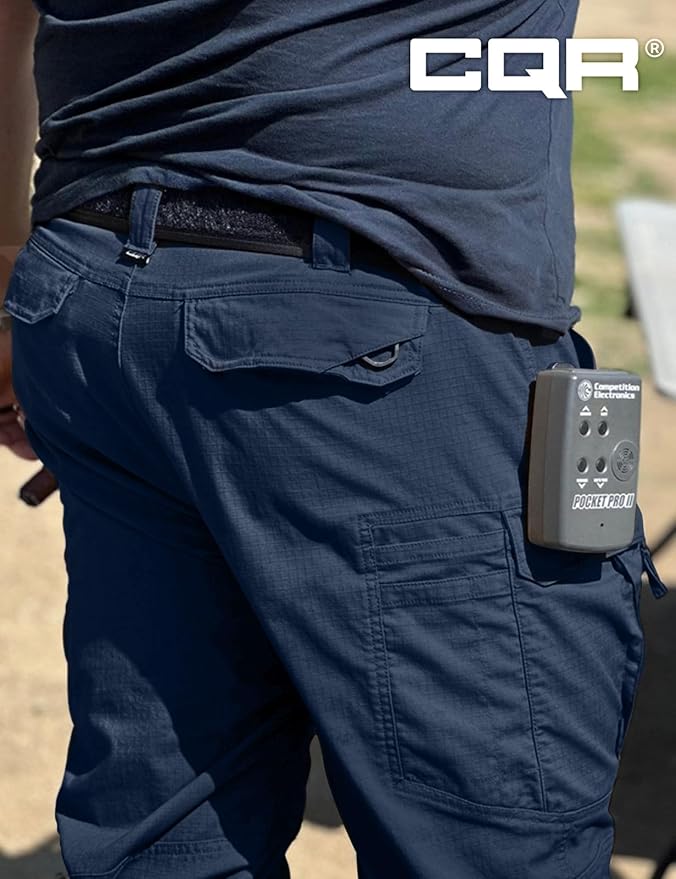 CQR Men's Flex Stretch Tactical Pants, Water Resistant Ripstop Cargo Pants, Lightweight EDC Outdoor Work Hiking Pants