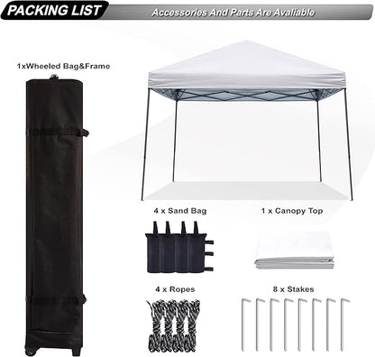ABCCANOPY Stable Pop up Outdoor Canopy Tent 8 x 8 ft Base / 6 x 6 ft Top, White