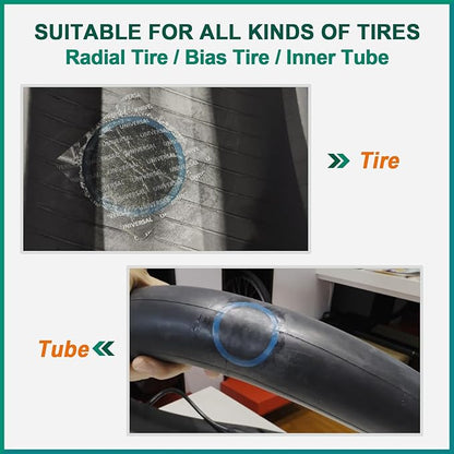 PAX 30Pcs 55x55mm Heavy Duty Square Universal Tube and Tire Patch Kit with 1Pc 250ml Green Cement Glue for Bike, Motorcycle, Car, Truck, Radial and Bias Tire Repair, Automobile, Inflatable Rubber