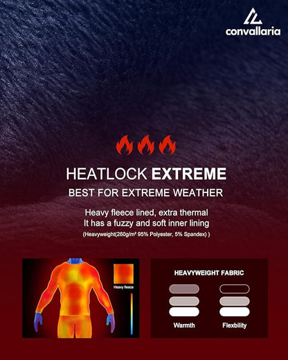 CL convallaria Long Johns Thermal Underwear for Men Soft Fleece Lined Base Layer Cold Weather Top Bottom Gift Set