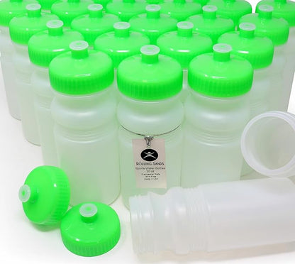 Rolling Sands 20 Ounce Sports Water Bottles 100 Pack, BPA-Free, Made in USA, Dishwasher Safe