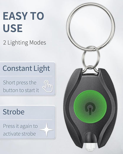 Uniclife 5 Pack LED Keychain Flashlight Mini LED Keychain Light 14 Lumen Portable Ultra Bright Battery Powered Key Ring Torch for Outdoor Camping Party Hiking and Emergency Lighting