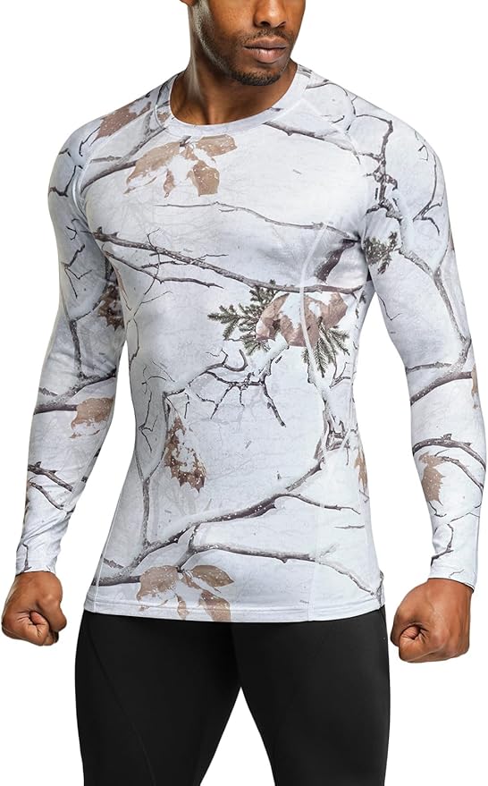 TSLA Men's Thermal Long Sleeve Compression Shirts, Athletic Base Layer Top, Winter Gear Running T-Shirt