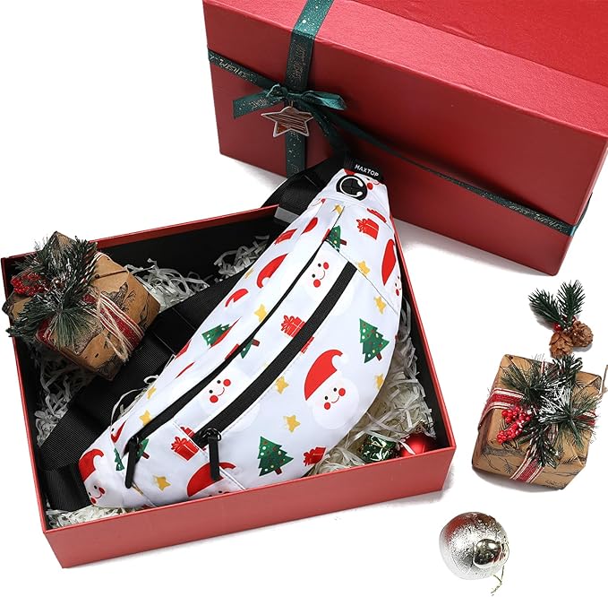 MAXTOP Large Crossbody Fanny Pack with 4-Zipper Pockets,Gifts for Enjoy Sports Festival Workout Traveling Running Casual Hands-Free Wallets Waist Pack Phone Bag Carrying All Phones