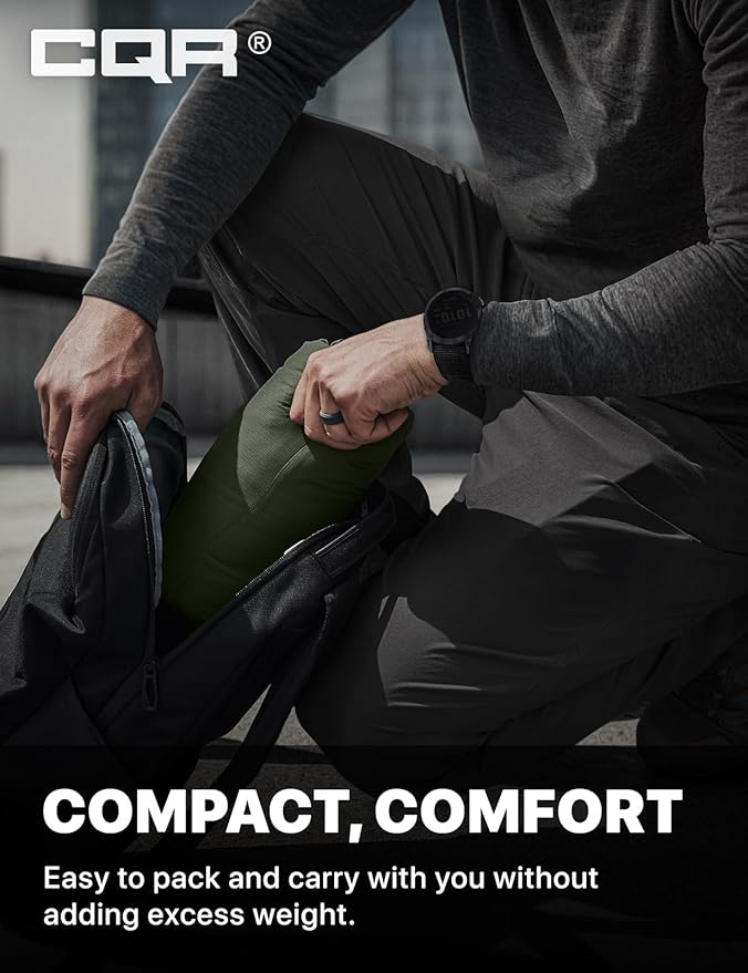 CQR Men's Lightweight Insulated Jacket, Windproof Packable Water Resistant Warm Active Coat for Hiking Work Outdoor Tactical