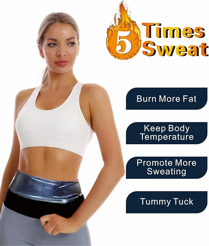 Sauna Suit Waist Trainer for Women,Sweat Waist Trimmer Belt Heat Trapping Weight Loss Shapewear for Women Belly Fat