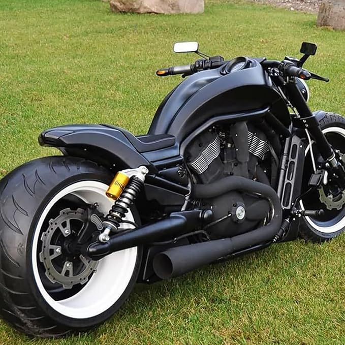 Motorcycle Rectangle Rearview Mirror 8mm 10mm Blue Lens Side Mirrors 360 Degree Black Universal Replacement for Harley Softail Touring Sportster Cruiser Street Bike Scooter Chopper