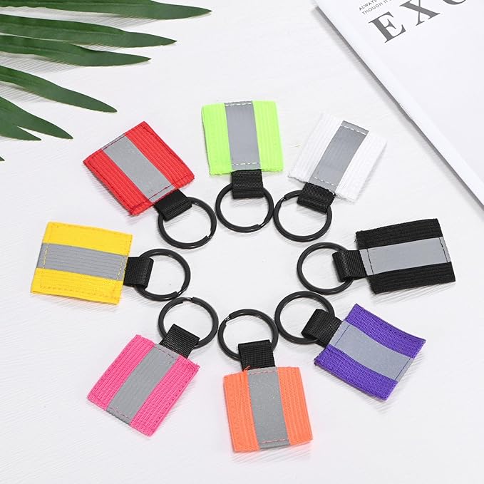 Safety Reflector Pendant, Fabric Reflective Safety Keychain Gear for Backpack & Running & Cycling