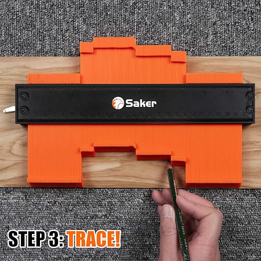 Saker Contour Gauge Duplication-Adjustable Lock-Precisely Copy Irregular Shape-Irregular Woodworking Tracing-Must Have Tool Christmas Gifts for DIY Handyman Men Husband Dad 10 Inch+5 Inch
