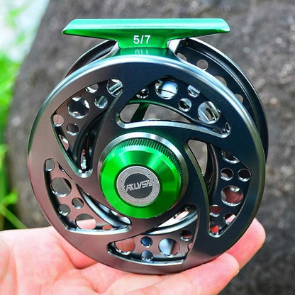 Fly Fishing Reel Fly Reels - Large Arbor CNC-Machined Aluminum Alloy Body Light Weight 5/7, 7/9, 9/10 wt (Black, Green, Silver/Blue, Gray-Green, Silver-Blue,Gunmetal,Ice Blue,Sapphire Blue)