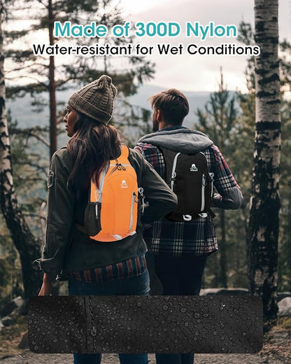 Small Hiking Backpack with Front Phone Holder, Packable Back pack with Chest and Waist Strap, Lightweight Daypack for Women Men