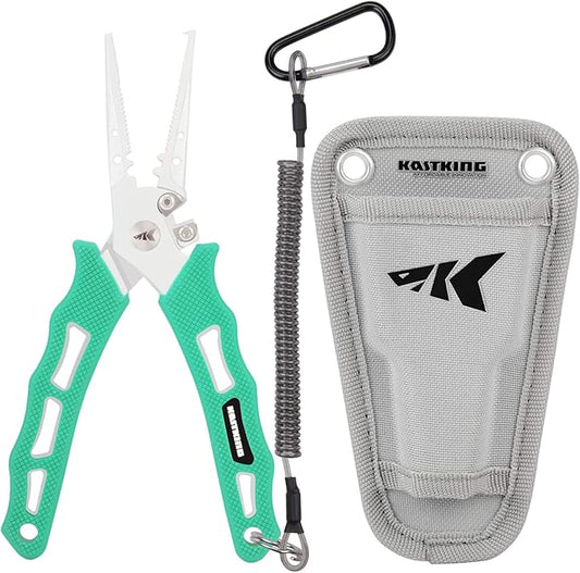 KastKing Cutthroat 7 inch Fishing Split Ring Pliers, 420 Stainless Steel Fishing Tools, Saltwater Resistant Fishing Gear, Tungsten Carbide Cutters
