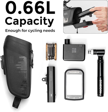 ROCKBROS Bike Saddle Bag with Night Riding Taillight and Brake Sensor- Waterproof Road & Mountain Bike