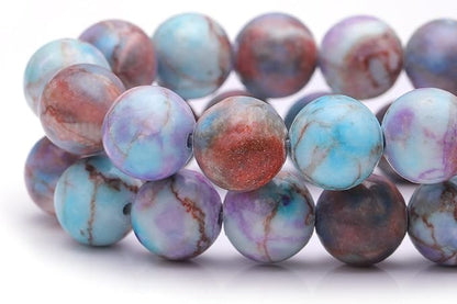Youngbling Natural Gemstone Beads for Jewelry Making,6mm Purple Jasper Polished Round Smooth Stone Beads,Genuine Real Stone for Bracelet Necklace 15 Inch