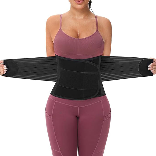 KOOCHY Waist Trainer For Women Men,Adjustable Sweat Band Tummy Control Belt,Waist Trimmer for Weight Loss Workout Fitness Gym