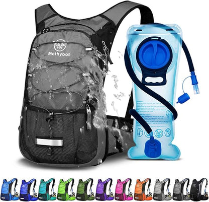 Hydration Pack, Insulated Hydration Backpack with 2L BPA Free Water Bladder and Storage, Hiking Backpack for Men, Women, Kids for Running, Cycling, Camping - Keep Liquid Cool up to 5 Hours